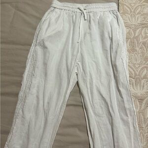 White linen pants